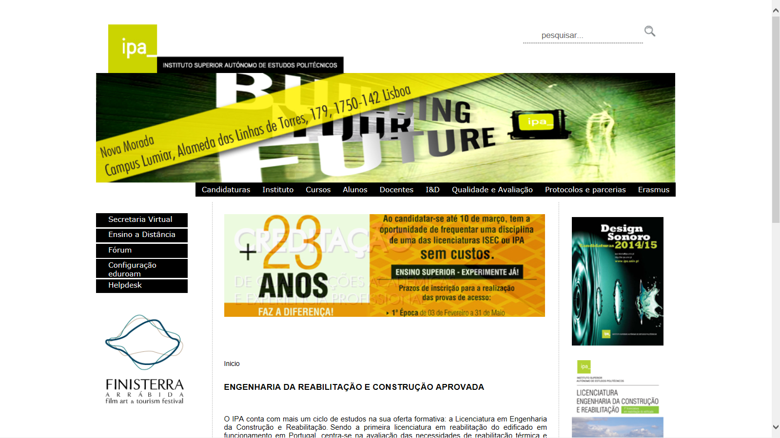 Imagem Portal Institucional do IPA, 2001-14